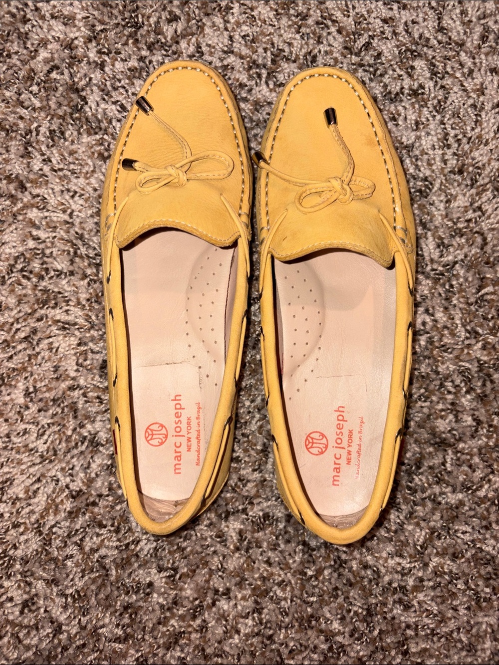 Marc Joseph Canary Yellow Leather Driving Loafers